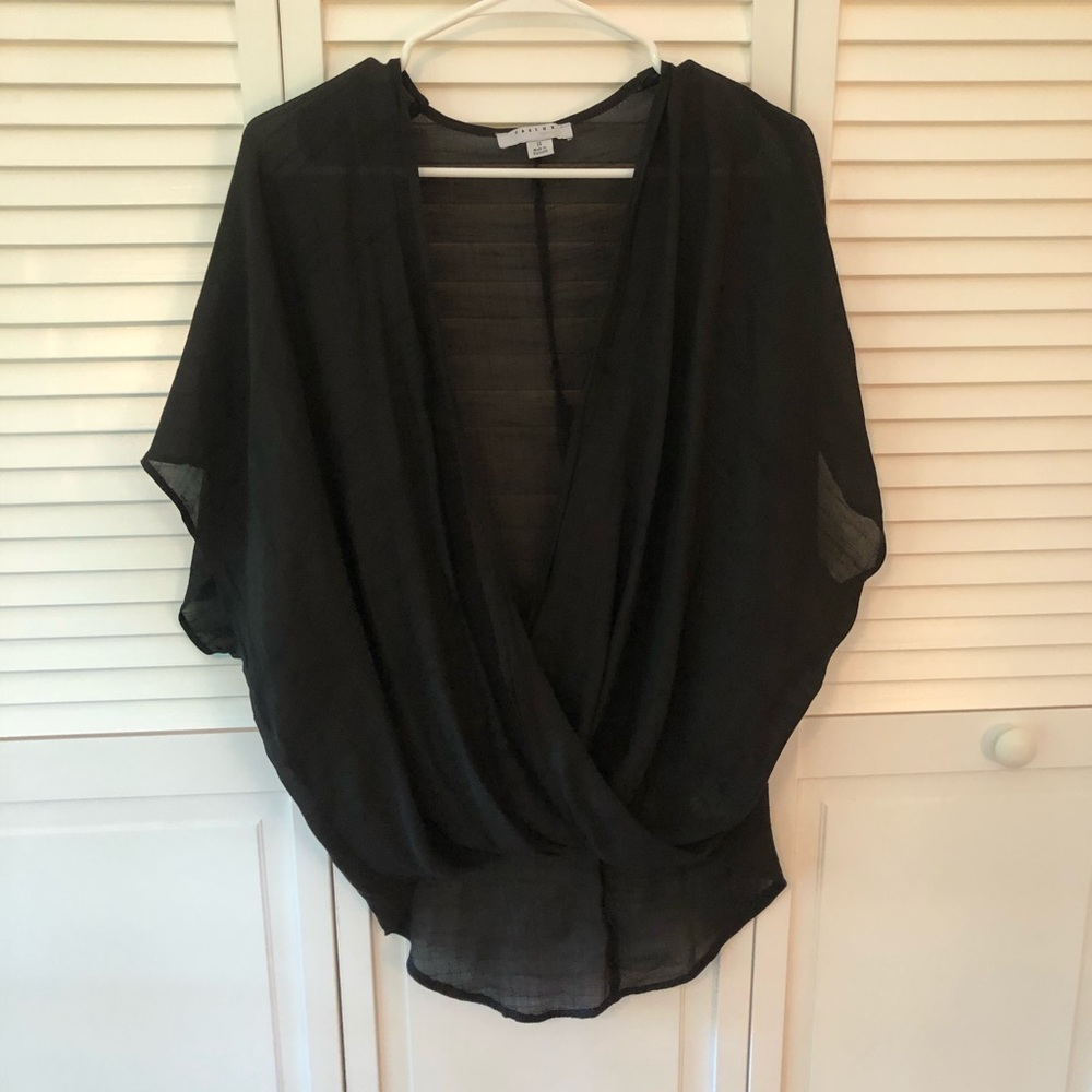 Favlux Faux Wrap Surplice High Low Top
